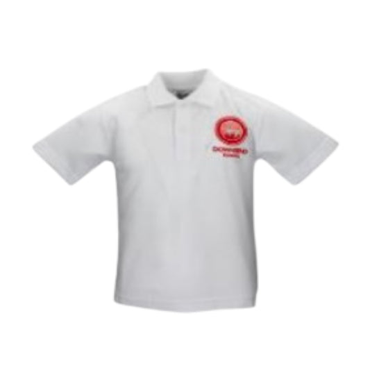 White Polo Shirt with School Logo