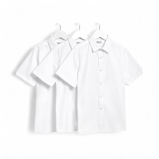 Downsend White Boys Short Sleeved Shirts