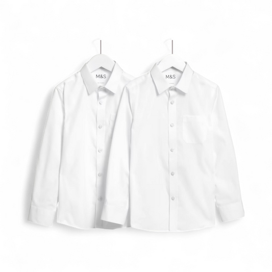 Downsend White Boys Long Sleeved Shirts